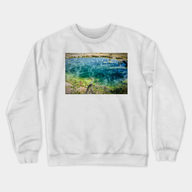 Leather Pool Yellowstone Wyoming by Debra Martz Crewneck Sweatshirt by Debra Martz